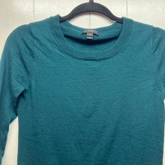 J. Crew 100% Merino Wool 3/4 Sleeve Women's Pullover Blue Sweater Size XS - Picture 3 of 12